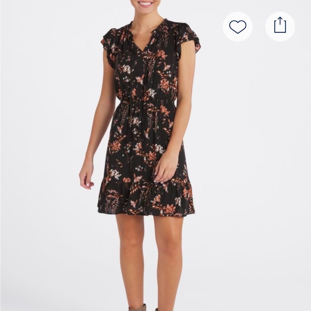 Floral Black Dress
